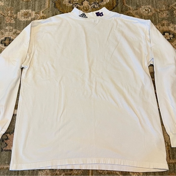 Kansas Jayhawks Adidas Crew Neck Long Sleeve Shirt Color White Size XXL - Picture 1 of 4